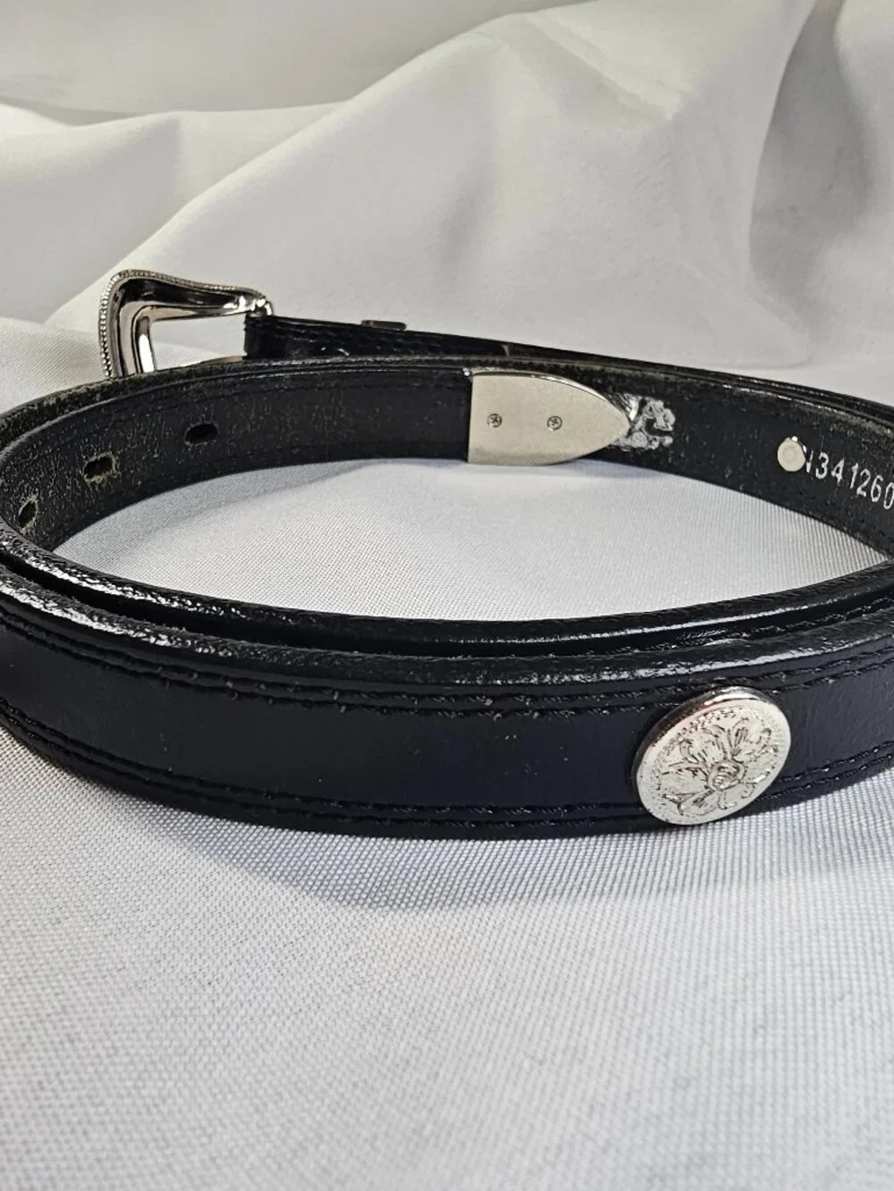 Nocona Women’s Black Leather Western Concho Belt Size 32